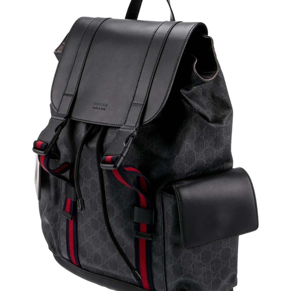 Gucci Black and Red Signature Backpack - Picture 2 of 5
